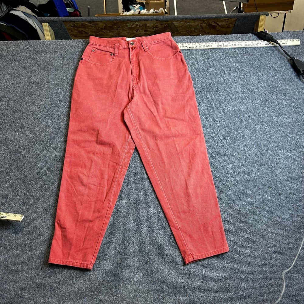 Merona Jeans Womens Size 12P Red High Rise Tapered Leg Cotton Denim Mom Pants